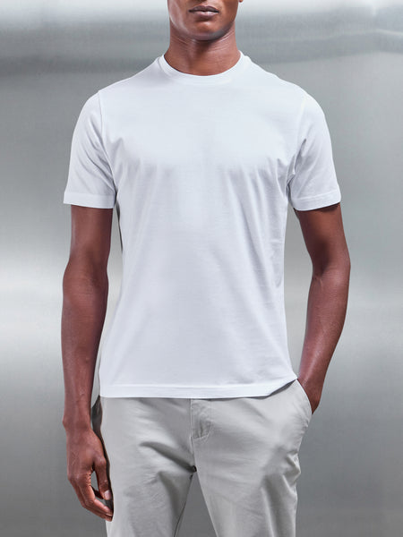 Mercerised Cotton T-Shirt in White