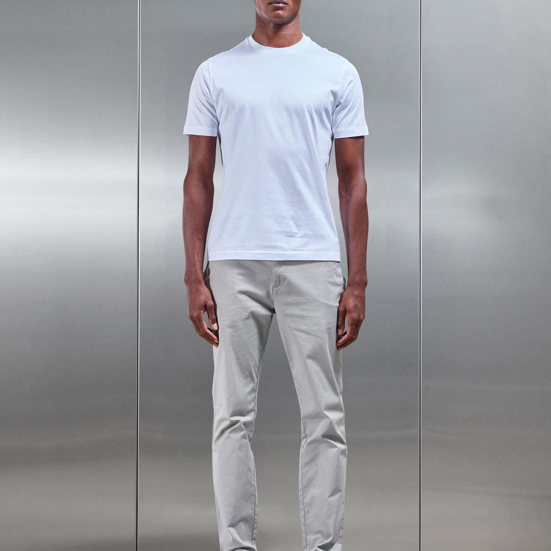 Mercerised Cotton T-Shirt in White