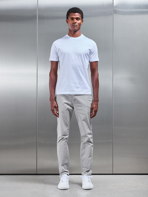 Mercerised Cotton T-Shirt in White