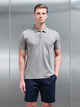 Mercerised Interlock Button Polo Shirt in Dark Stone