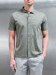 Mercerised Interlock Button Through Shirt in Sage