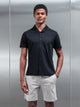 Mercerised Interlock Revere Collar Shirt in Black