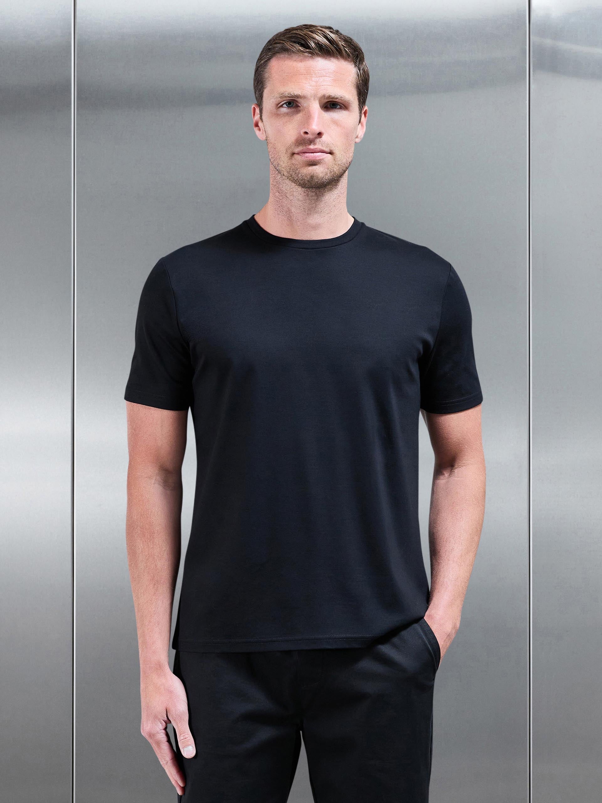 Mercerised Interlock T-Shirt in Black
