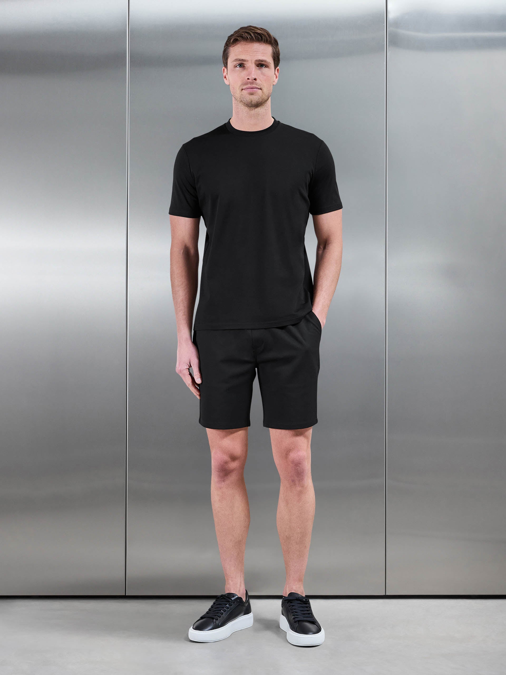 Mercerised Interlock T-Shirt in Black