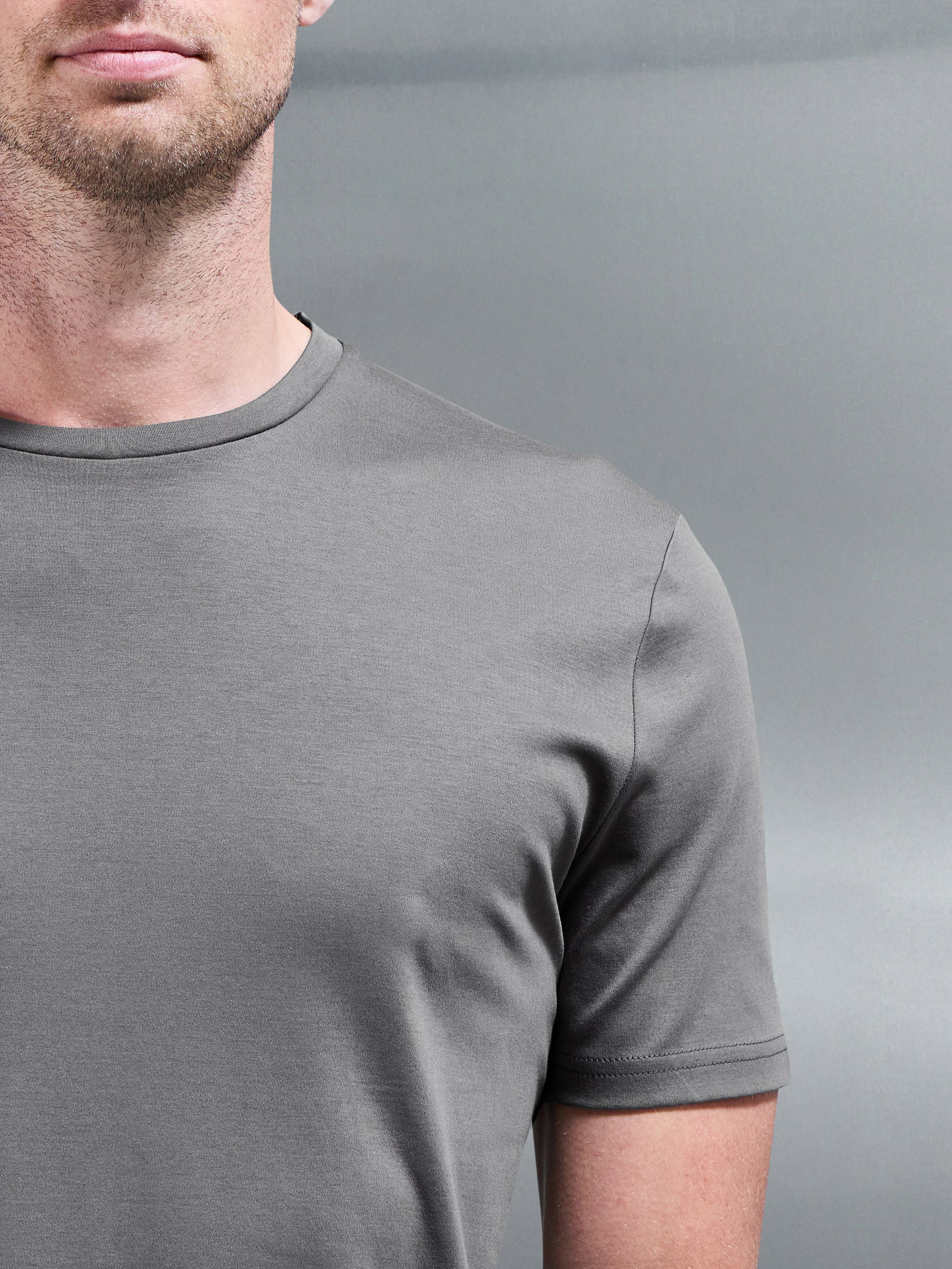 Mercerised Interlock T-Shirt in Grey