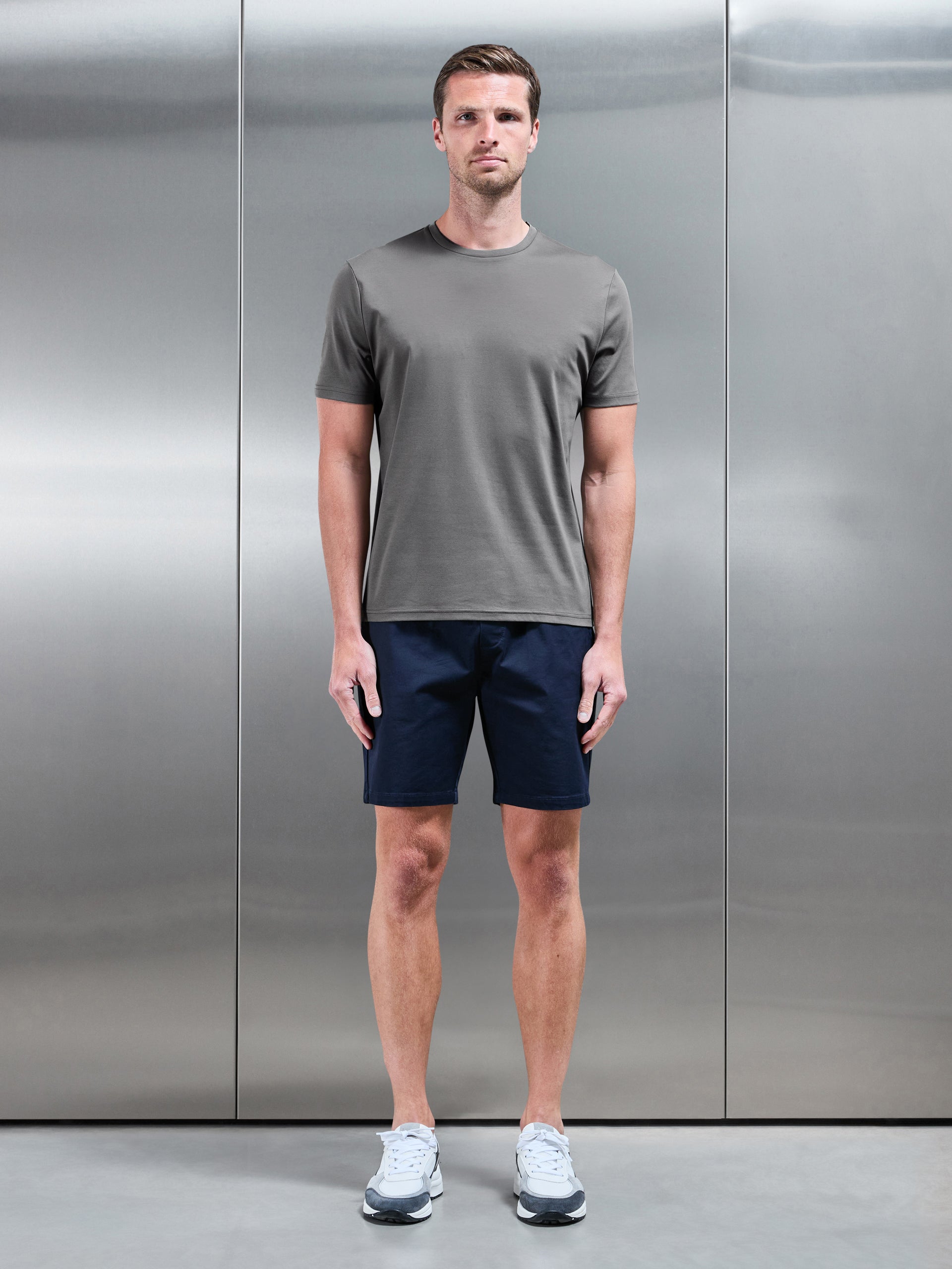Mercerised Interlock T-Shirt in Grey