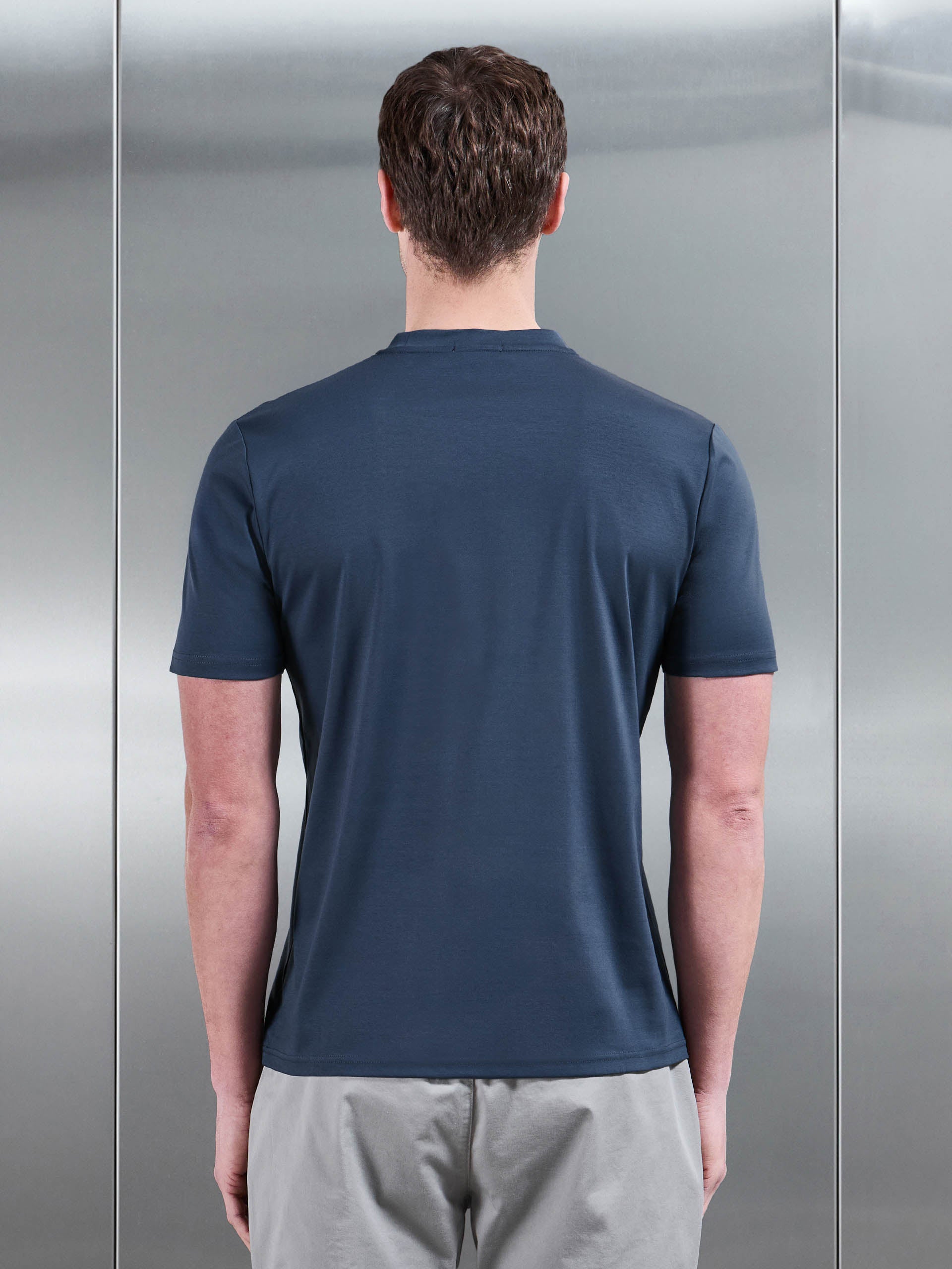 Mercerised Interlock T-Shirt in Steel Blue
