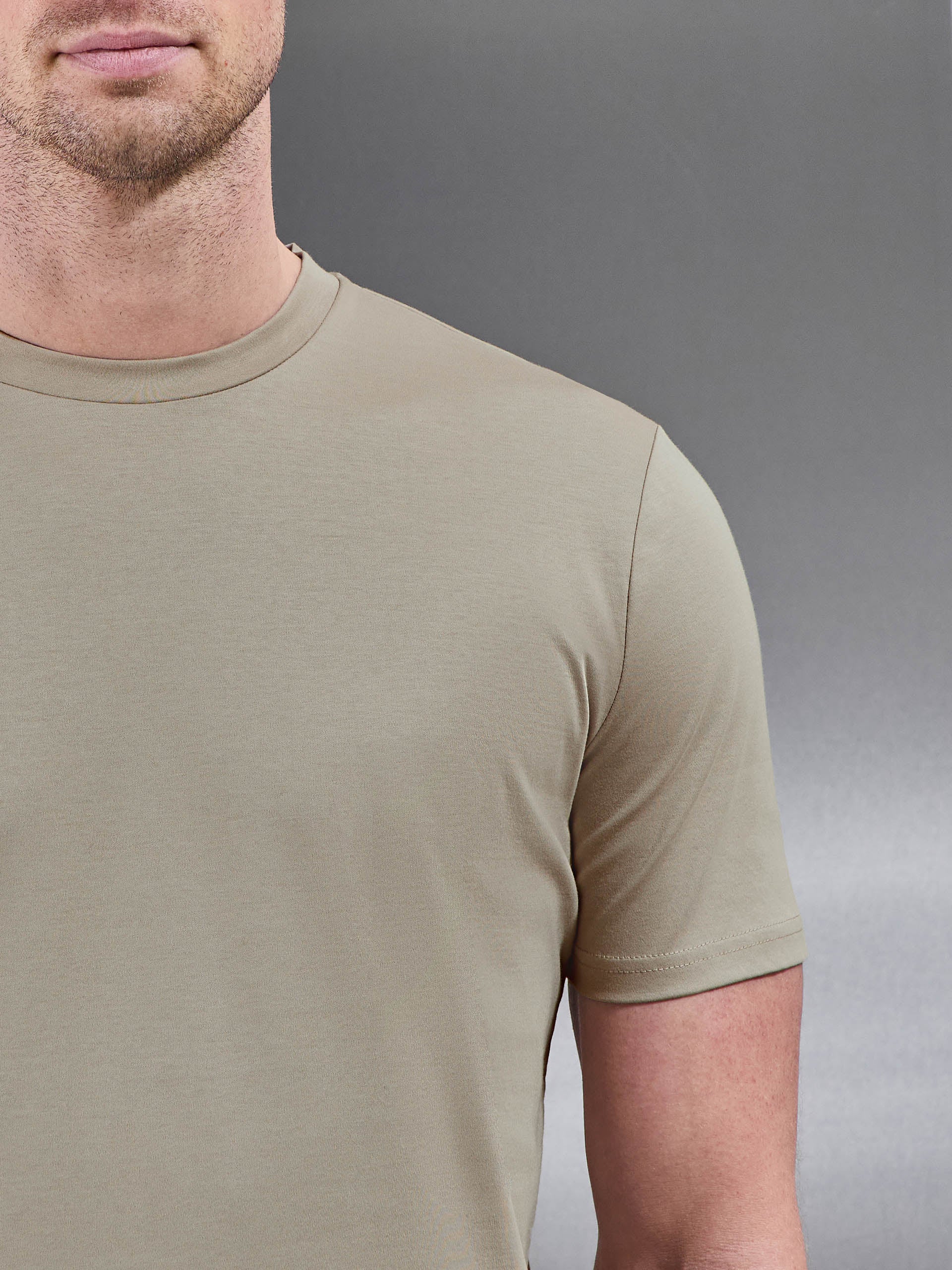 Mercerised Interlock T-Shirt in Stone