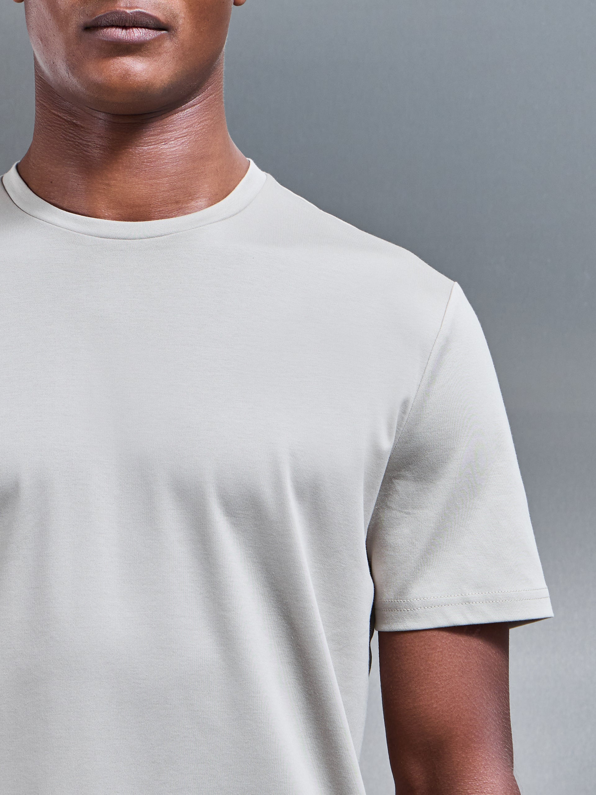 Mercerised Interlock T-Shirt in Stone