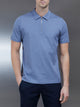 Mercerised Pique Zip Polo Shirt in Dove Blue