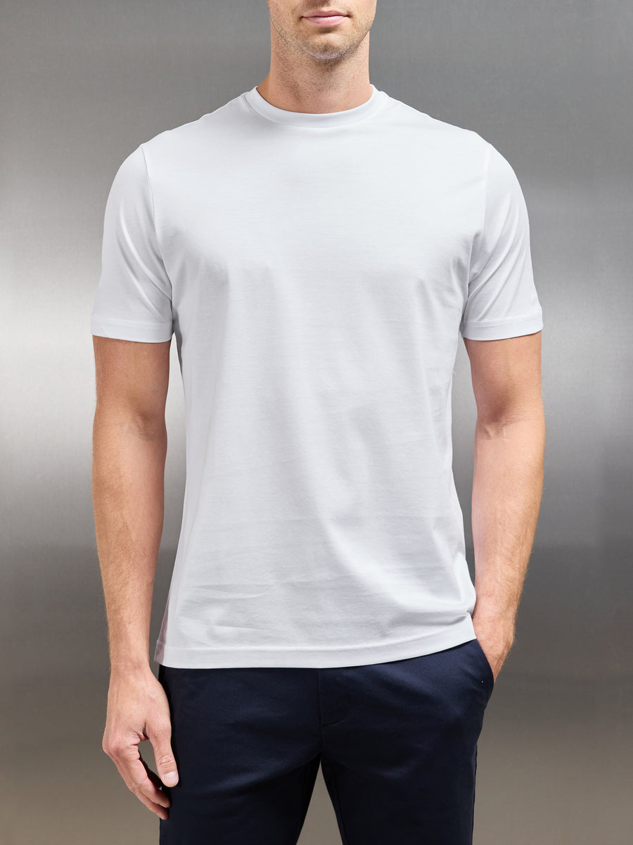 Mercerised Cotton T-shirt in White