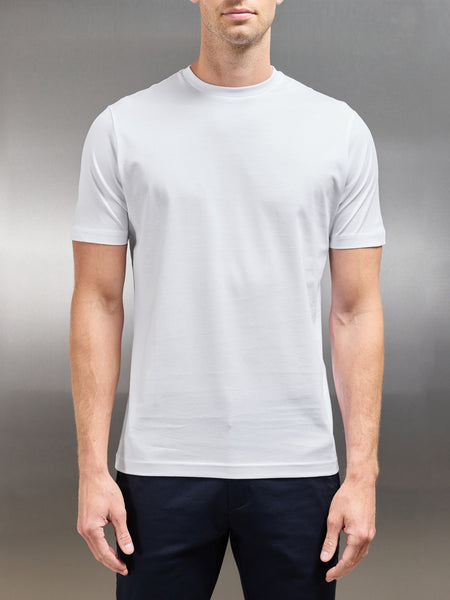 Mercerised Cotton T-shirt in White