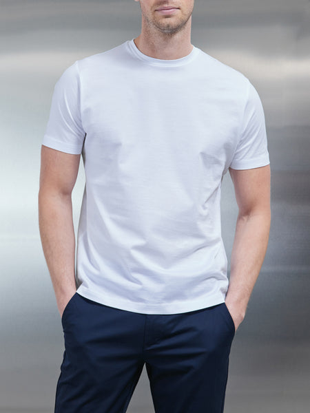 Mercerised Cotton T-shirt in White