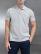 Mercerised Pique Button Polo Shirt in Stone