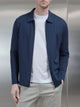 Mercerised Pique Zip Through Jacket in Navy