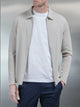 Mercerised Pique Zip Through Jacket in Stone