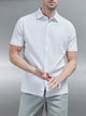 Mercerised Cotton Short Sleeve Shirt in White