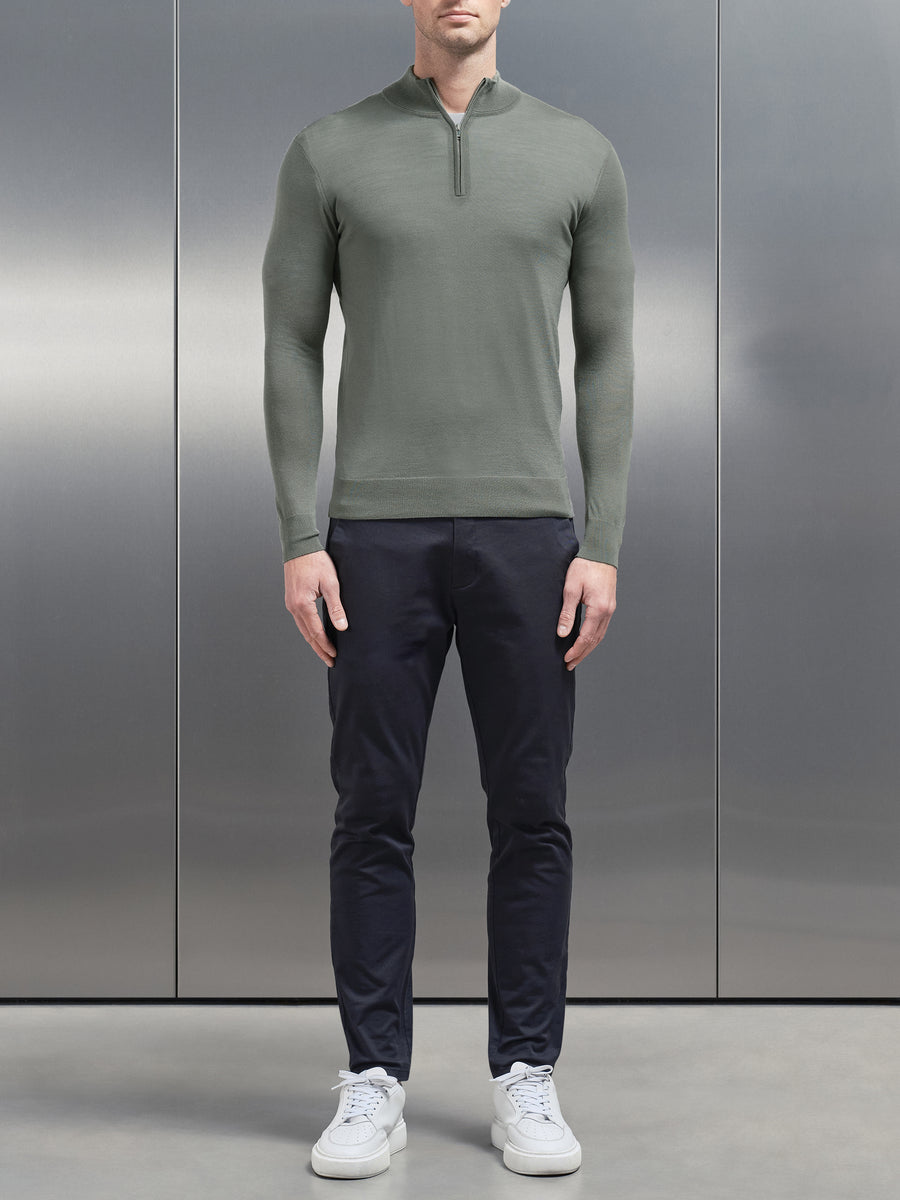 Merino Wool Funnel Neck in Sage