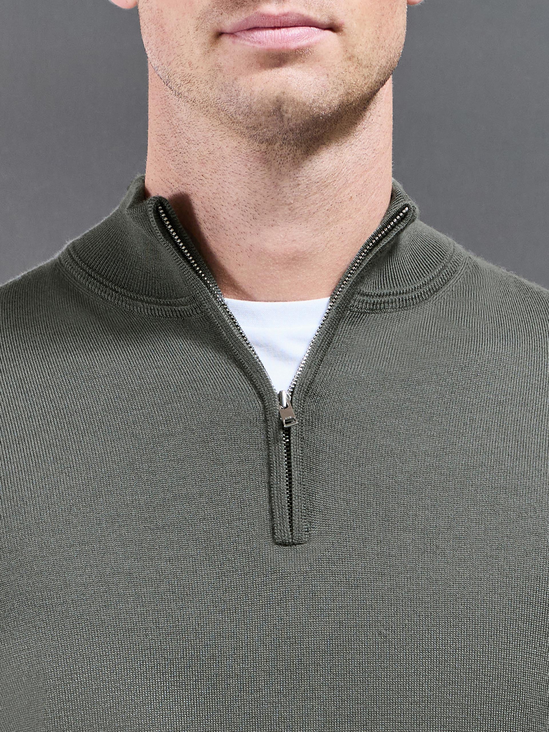 Merino Wool Funnel Neck In Sage