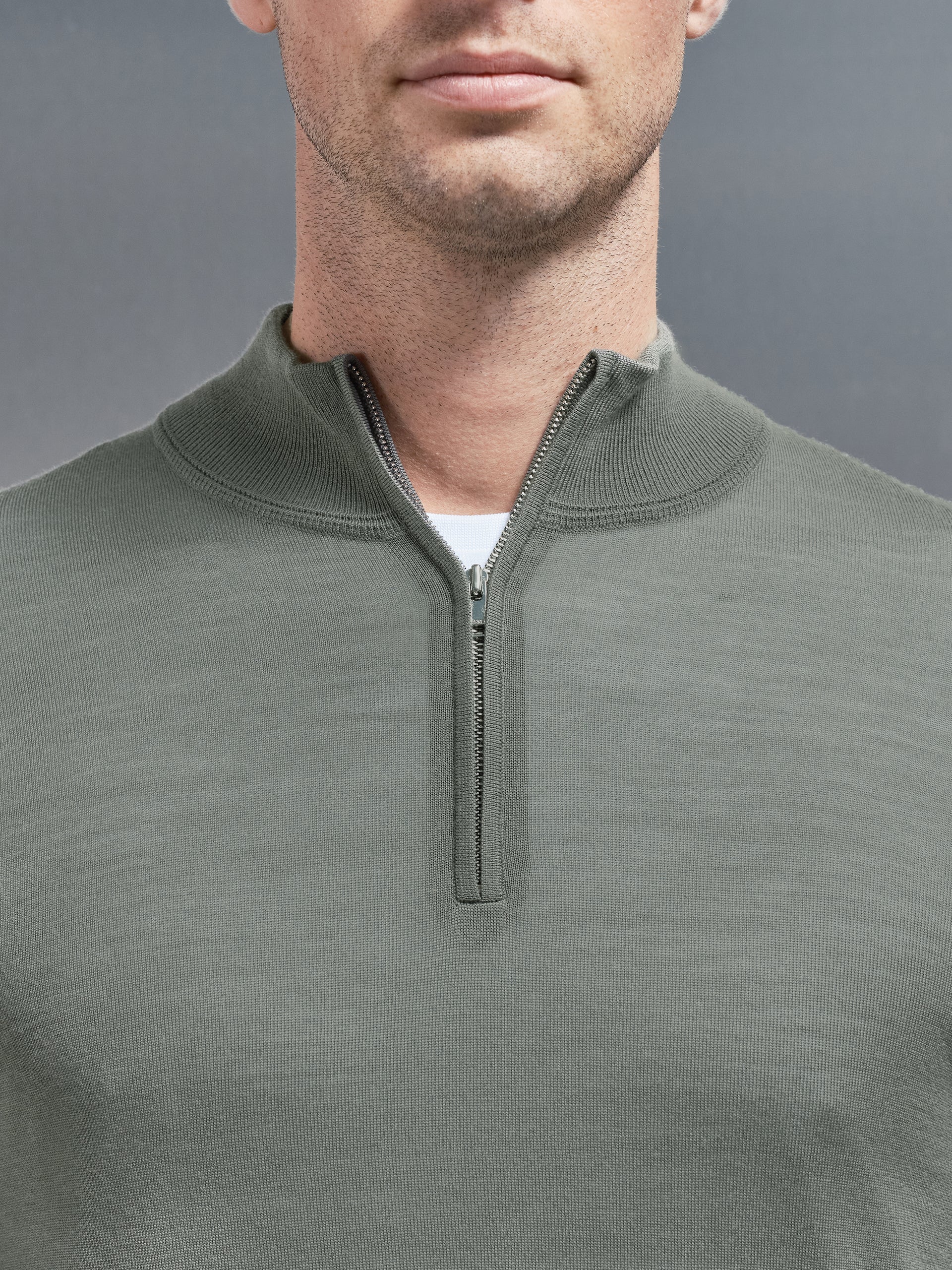 Merino Wool Funnel Neck in Sage