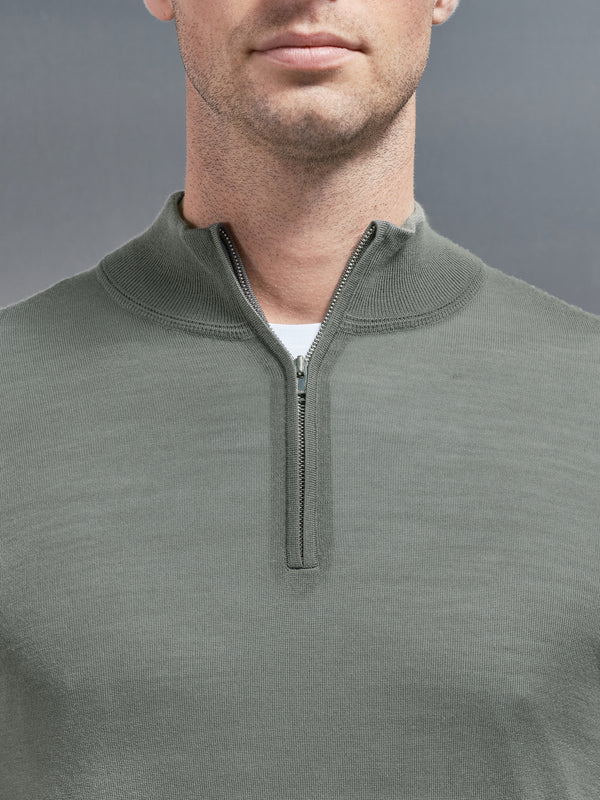 Merino Wool Funnel Neck in Sage