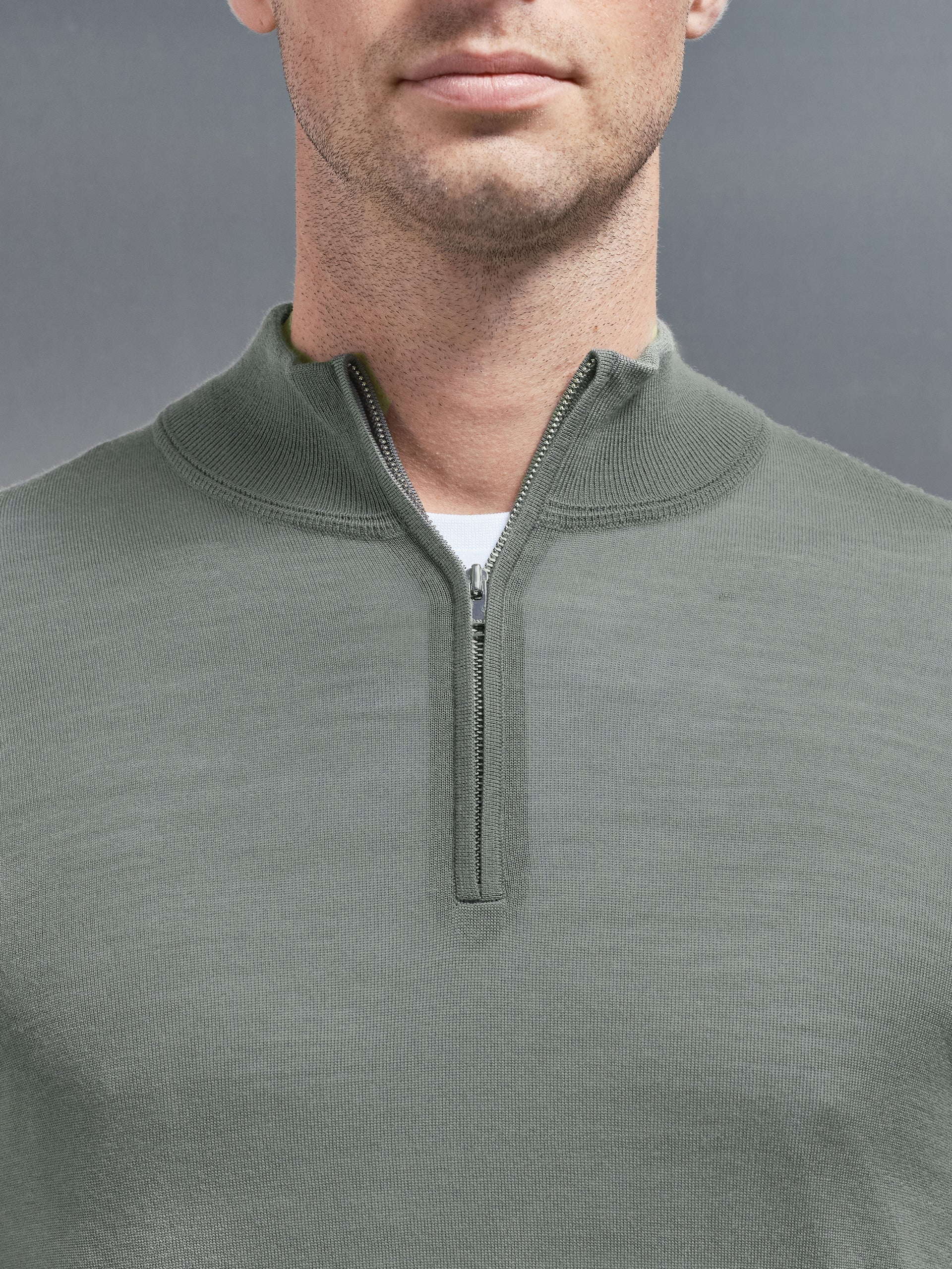 Merino Wool Funnel Neck in Sage