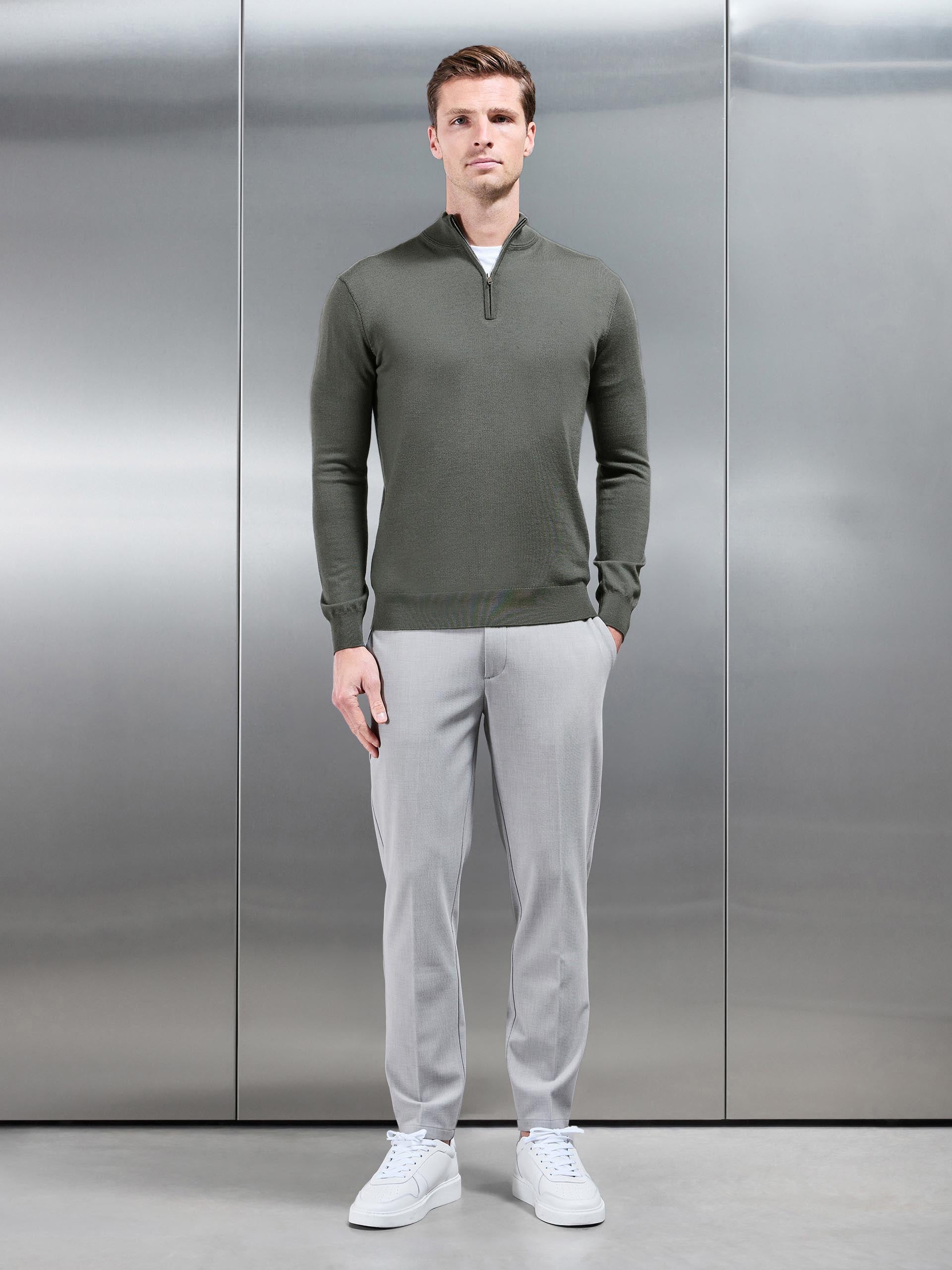 Merino Wool Funnel Neck In Sage