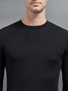 Merino Wool Sweatshirt in Black