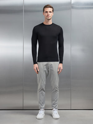 Merino Wool Sweatshirt in Black