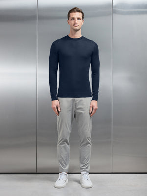 Merino Wool Sweatshirt in Navy