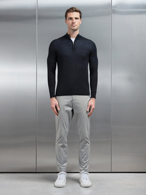Merino Wool Funnel Neck in Black