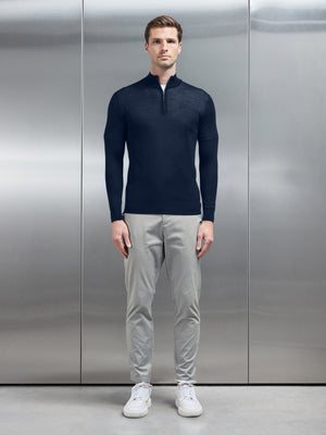Merino Wool Funnel Neck in Navy