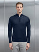 Merino Wool Funnel Neck in Navy