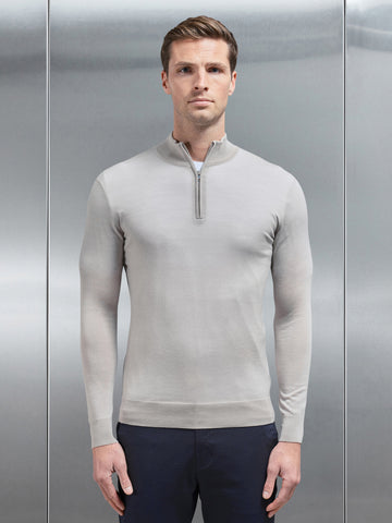 Merino Wool Funnel Neck in Stone