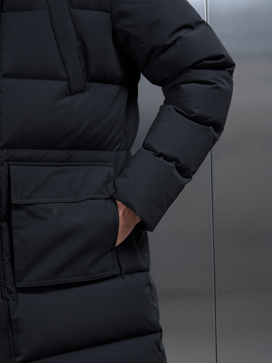 Mid Length Parka in Black