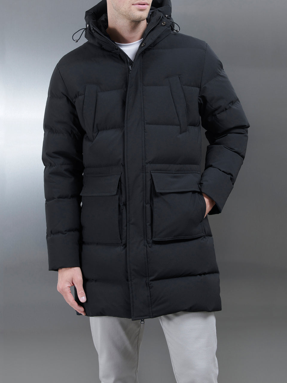 Mid Length Parka in Black