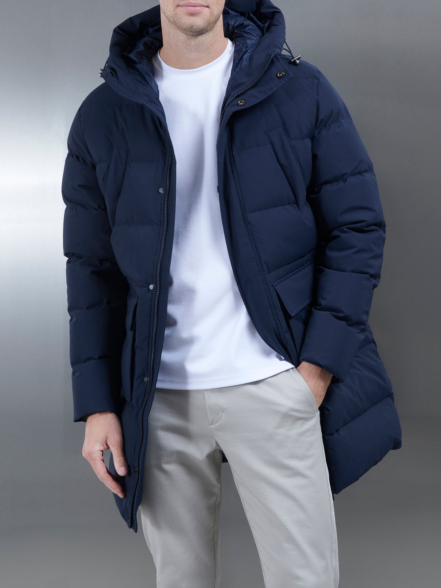 Mid Length Parka in Navy