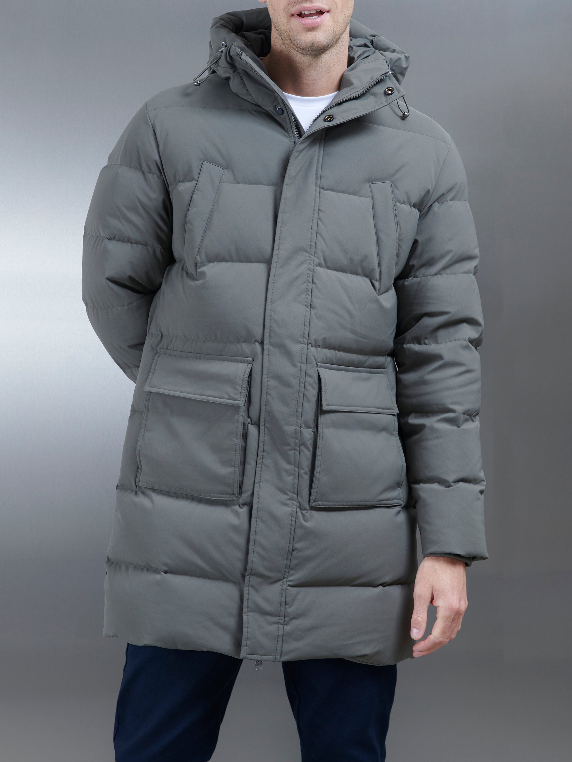 Mid length hot sale parka coat