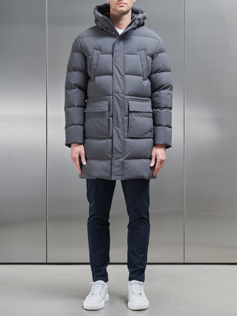 Mid Length Parka in Grey