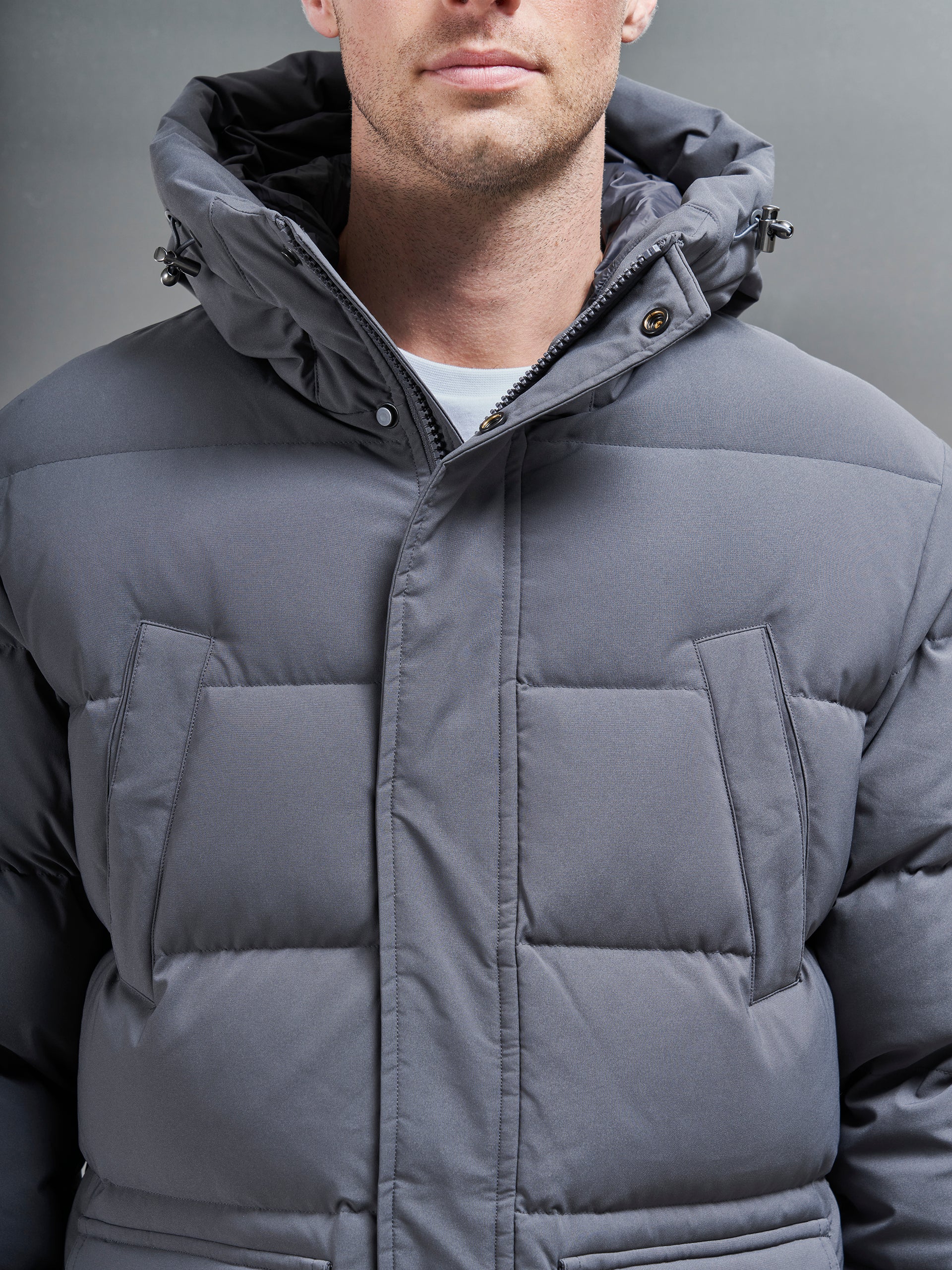 Mid Length Parka in Grey