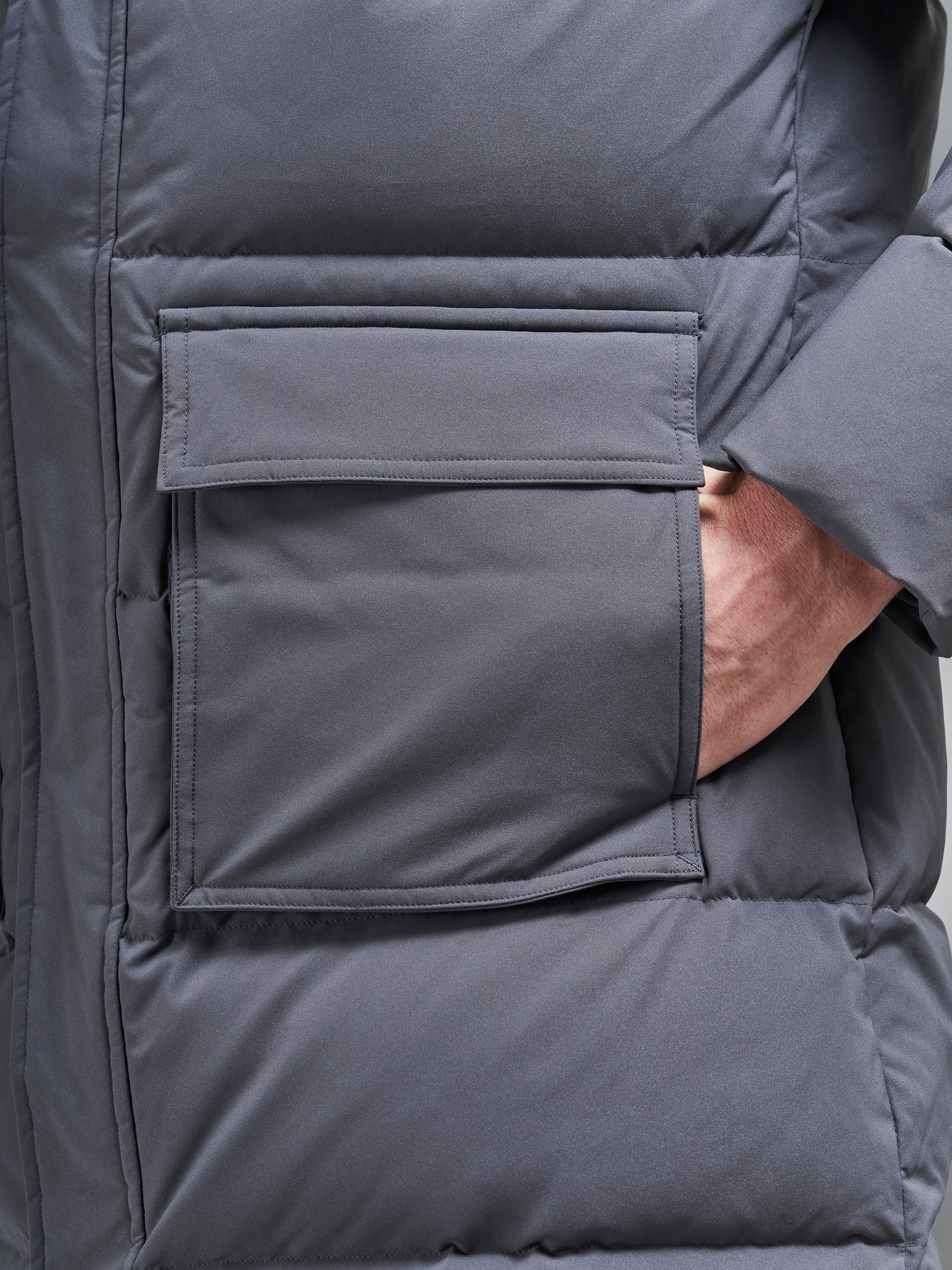 Mid Length Parka in Grey