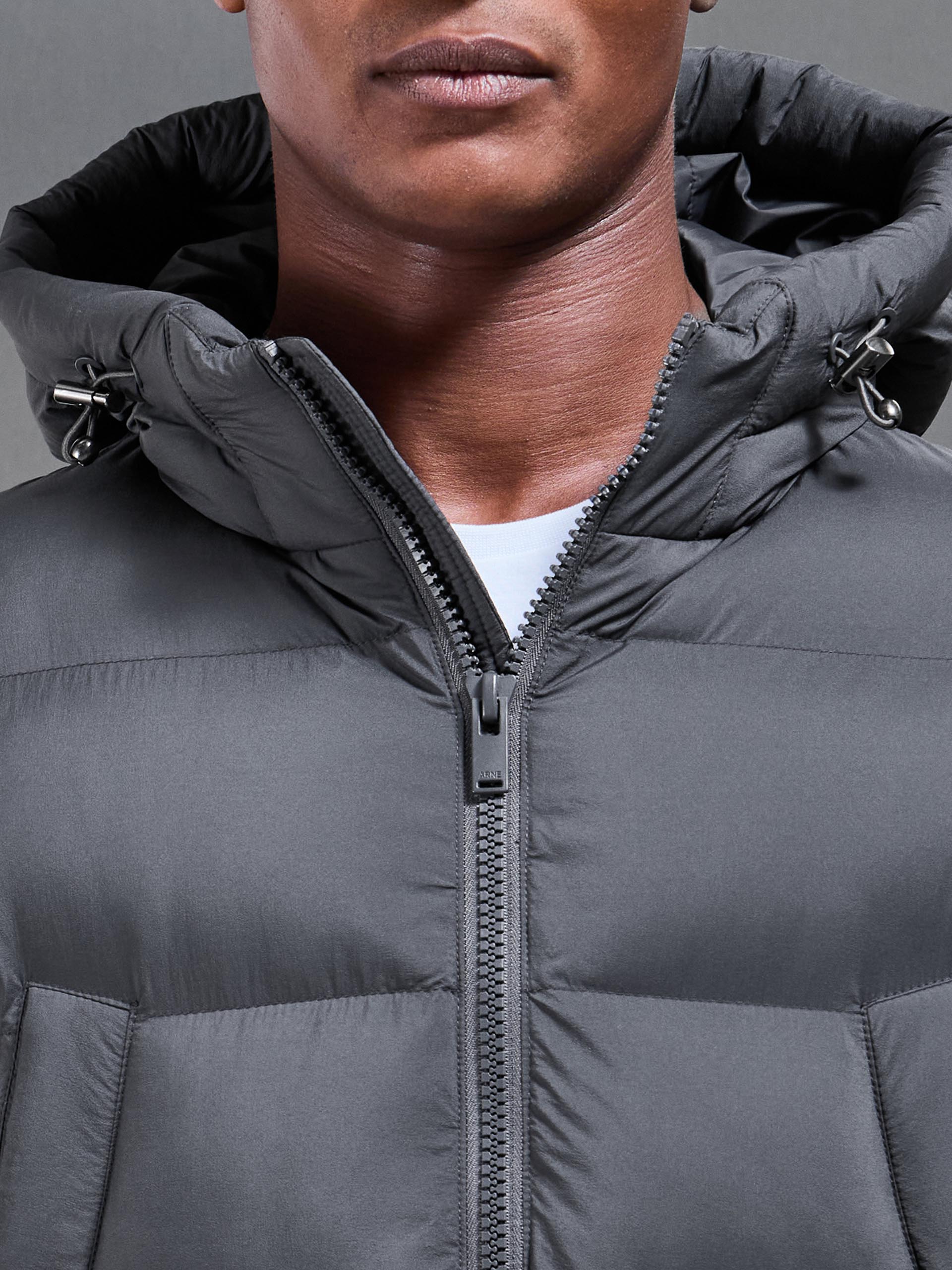 Mid Length Puffer Parka in Grey