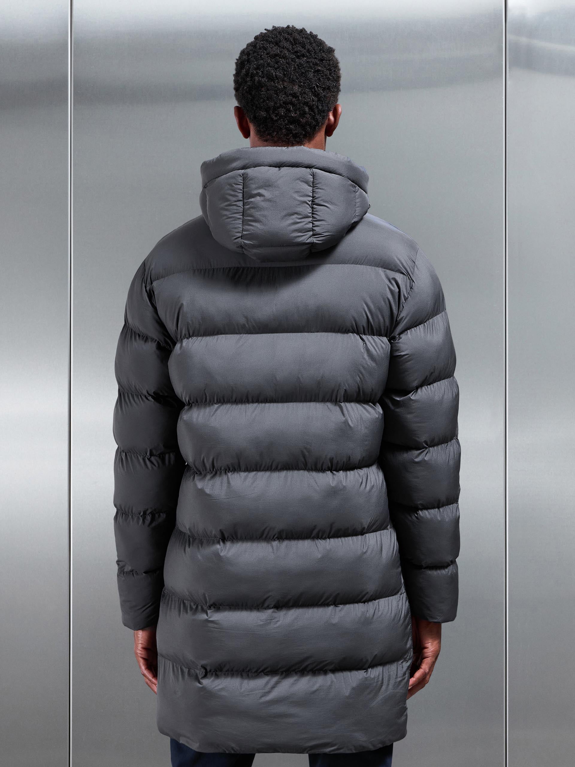 Mid Length Puffer Parka in Grey