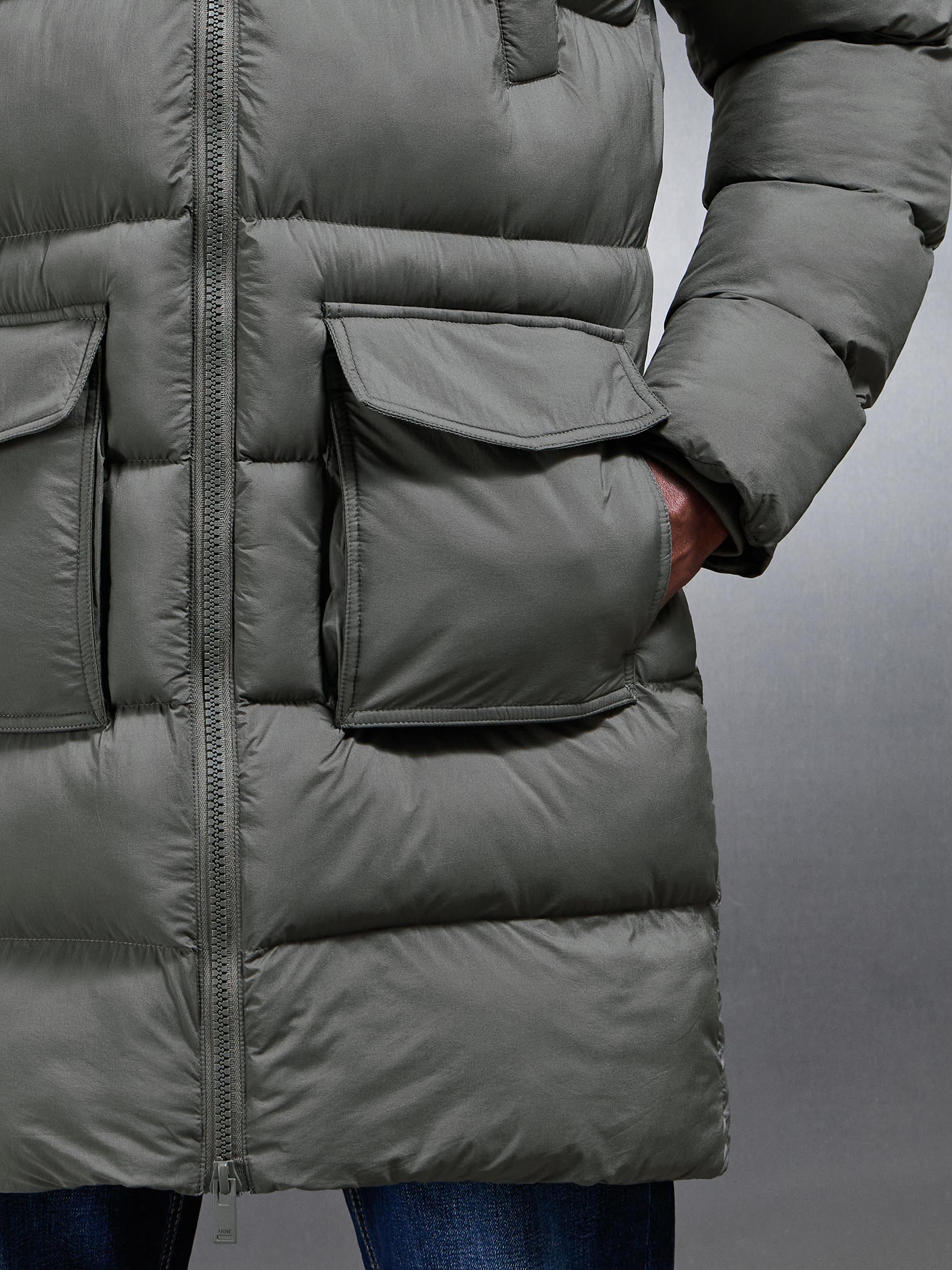 Mid Length Puffer Parka in Olive