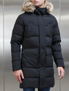 Mid Length Parka in Black with Fur Hood