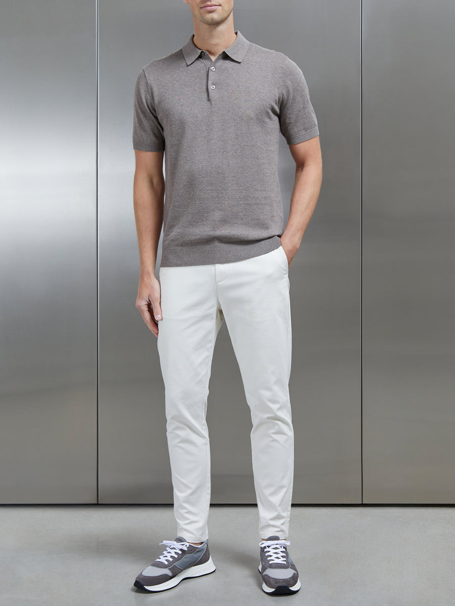 Mid Weight Tailored Chino Trouser in Off White