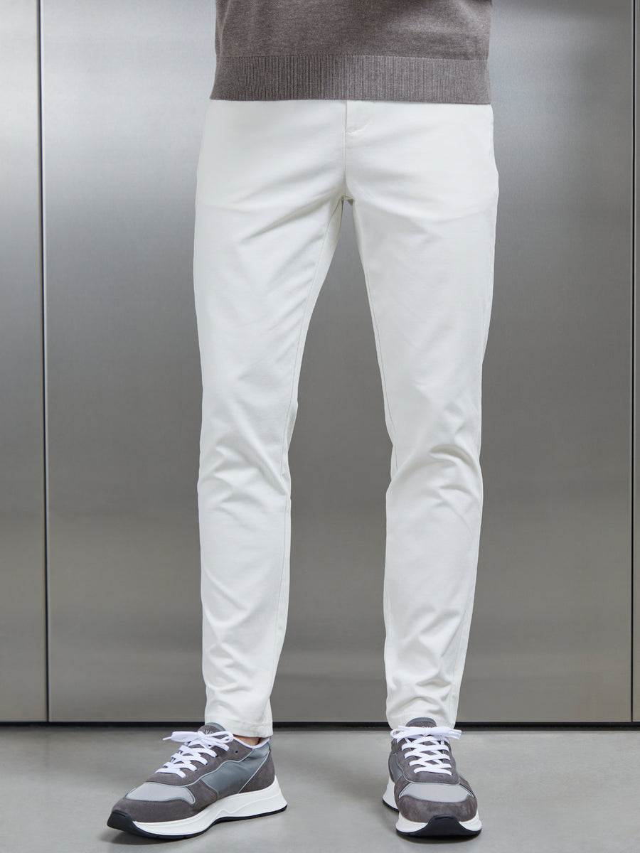 Mid Weight Tailored Chino Trouser in Off White