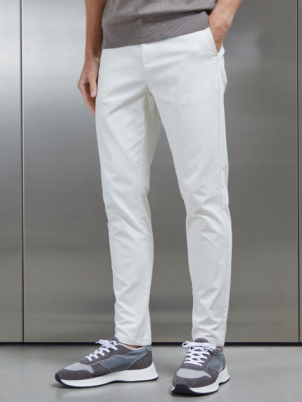 Mid Weight Tailored Chino Trouser in Off White