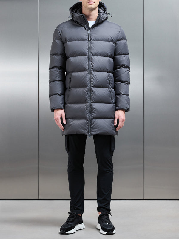 Mid Length Down Jacket in Grey