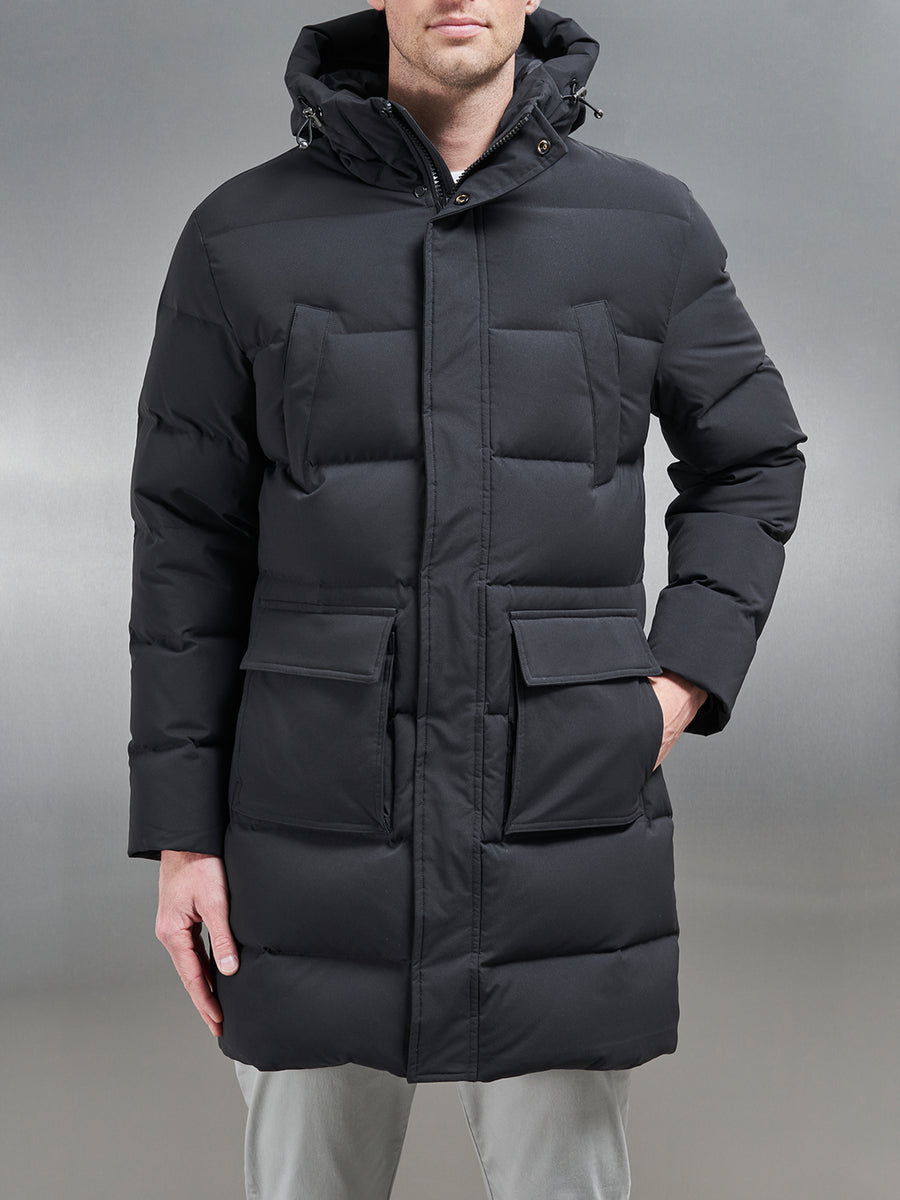 Mid Length Parka in Black